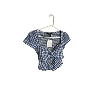 Forever 21 Blue Plaid Blouse